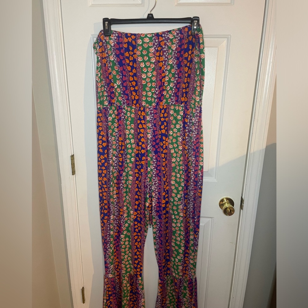 Strapless bell bottoms jumpsuit